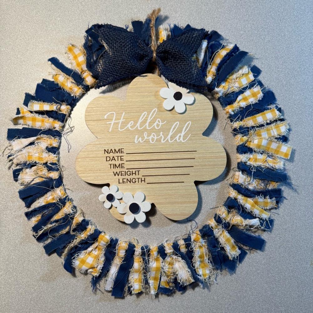 NEW Handmade Baby Canvas Rag Wreath